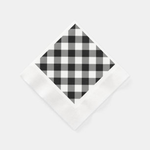 Serviette En Papier Motif En vichy noir