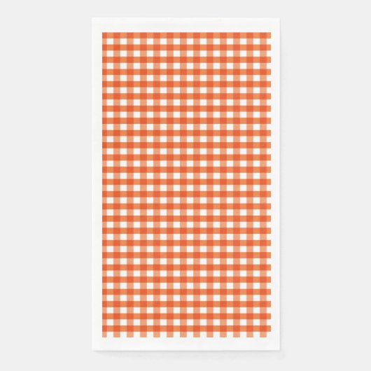 Serviette En Papier Motif En vichy orange et blanc (Devant)
