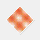 Serviette En Papier Motif En vichy orange et blanc (Coin)