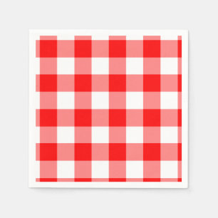 Serviette En Papier Motif En vichy rouge et blanc