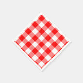 Serviette En Papier Motif En vichy rouge et blanc (Coin)