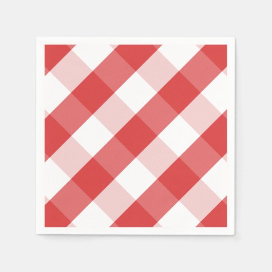 Serviette En Papier Motif en vichy rouge et blanc (Devant)