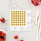 Serviette En Papier Motif En vichy Vérificateur Jaune Et Blanc (En situation)