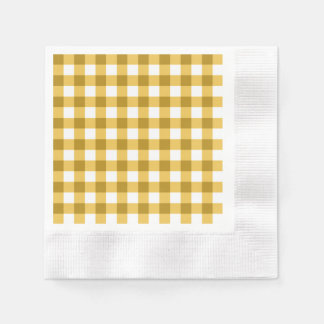 Serviette En Papier Motif En vichy Vérificateur Jaune Et Blanc