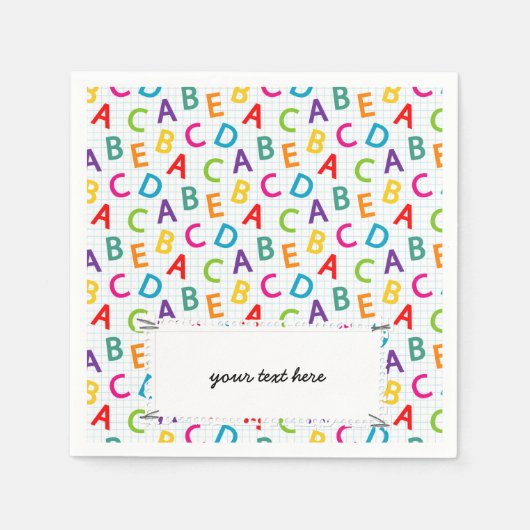 Serviette En Papier Motif enseignant Coloré (Devant)