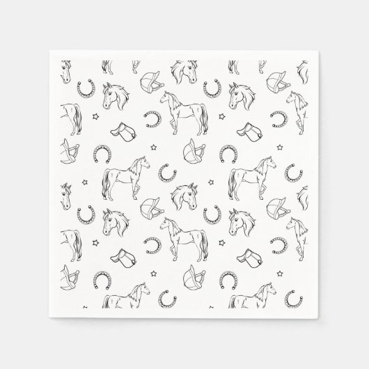 Serviette En Papier Motif équestre (Devant)