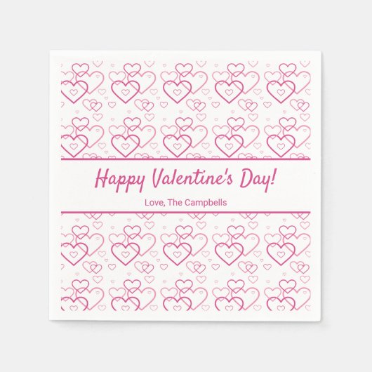Serviette En Papier Motif et texte en forme de coeur rose - Saint-Vale (Devant)