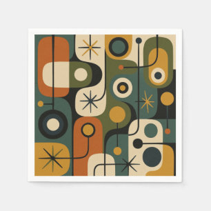 Serviette En Papier Motif Étoile Éclatée de Style Mid Century Modern