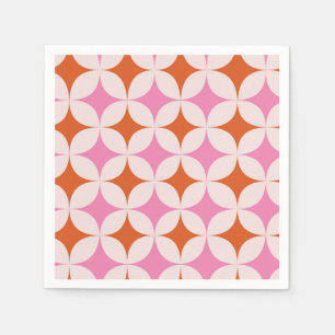 Serviette En Papier Motif étoiles éclatées rétro milieu du siècle Oran