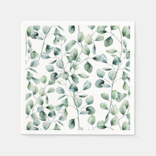 Serviette En Papier Motif Eucalyptus aquarelle