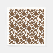 Serviette En Papier Motif Faux Cuir de Vache Marron Taches (Devant)