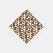 Serviette En Papier Motif Faux Cuir de Vache Marron Taches (Coin)