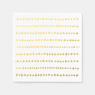Serviette En Papier Motif Faux Gold Foil White Flèches