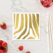 Serviette En Papier Motif Faux Gold Zebra Print Stripes (En situation)
