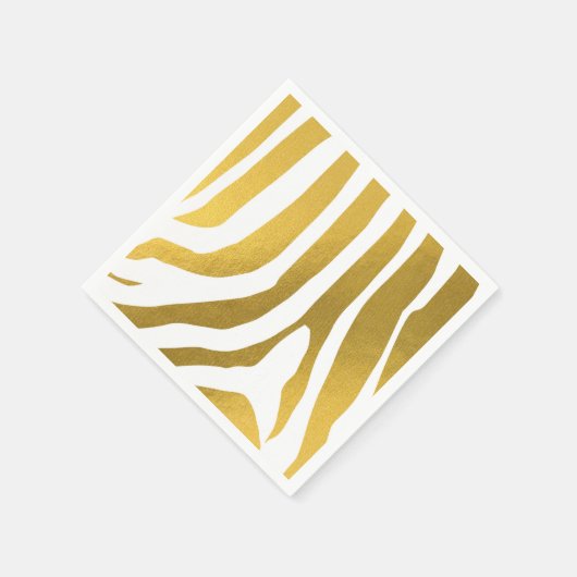 Serviette En Papier Motif Faux Gold Zebra Print Stripes (Coin)