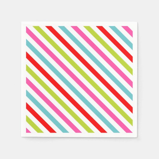 Serviette En Papier Motif Festif - Retro Holiday Stripes (Devant)