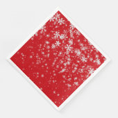 Serviette En Papier Motif Festive moderne Red Christmas Snowflakes (Coin)