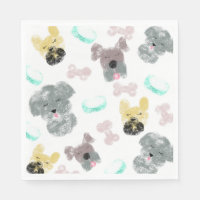 Motif Fête Chien Rose Bleu
