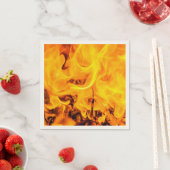 Serviette En Papier Motif Feu Et Flames (En situation)