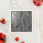 Serviette En Papier Motif Feuille argent (En situation)