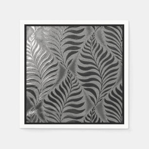 Serviette En Papier Motif Feuille argent