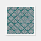 Serviette En Papier Motif feuille carré Turquoise neutre (Devant)