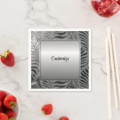 Serviette En Papier Motif Feuille d'argent personnalisé (En situation)