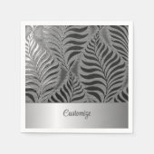 Serviette En Papier Motif Feuille d'argent personnalisé 2 (Devant)