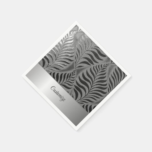 Serviette En Papier Motif Feuille d'argent personnalisé 2 (Coin)