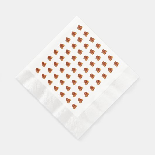 Serviette En Papier Motif feuille d'automne - Elégante table blanche a (Coin)