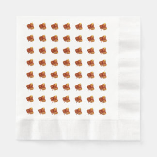 Serviette En Papier Motif feuille d'automne - Elégante table blanche a