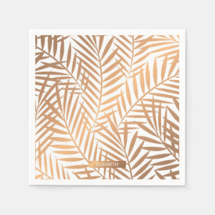 Serviette En Papier Motif feuille de palmier d'or