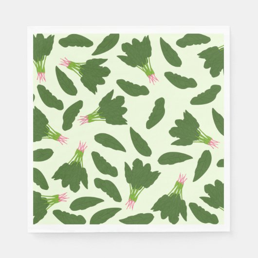 Serviette En Papier Motif Feuille Green Spinach (Devant)