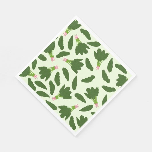 Serviette En Papier Motif Feuille Green Spinach (Coin)