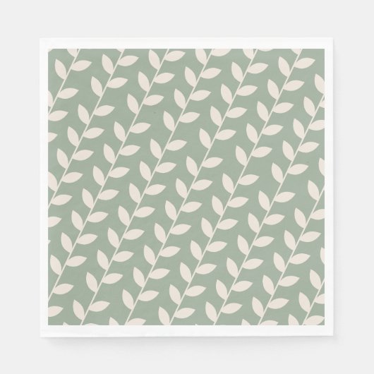 Serviette En Papier Motif feuille les années 70 rétro (Devant)