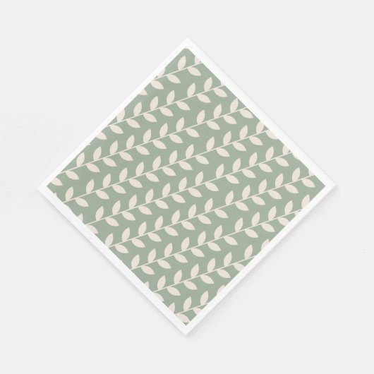 Serviette En Papier Motif feuille les années 70 rétro (Coin)
