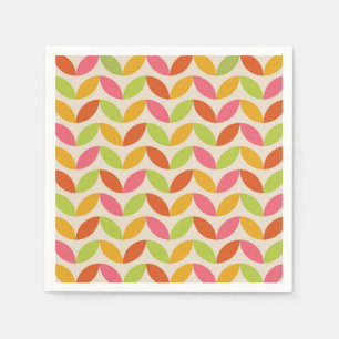 Serviette En Papier Motif Feuille minimaliste du milieu du siècle colo
