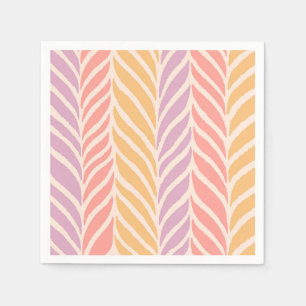 Serviette En Papier Motif Feuille Palm coloré