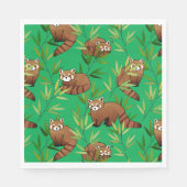 Serviette En Papier Motif Feuille Red Panda & Bamboo (Devant)