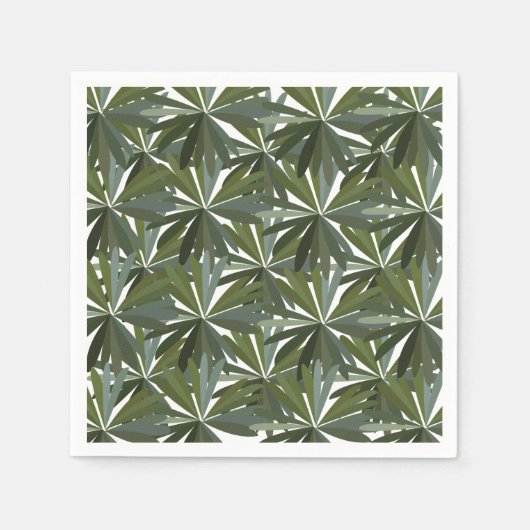 Serviette En Papier Motif Feuille vert (Devant)