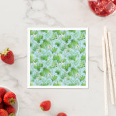 Serviette En Papier motif Feuille vert 3D 01x4 LBlue BG (En situation)