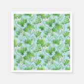 Serviette En Papier motif Feuille vert 3D 01x4 LBlue BG (Devant)