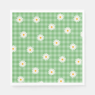 Serviette En Papier Motif Fleur Carreaux Vichy à carreaux Fleur de Dai