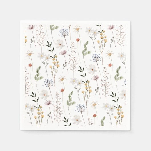 Serviette En Papier Motif Fleur sauvage Boho (Devant)