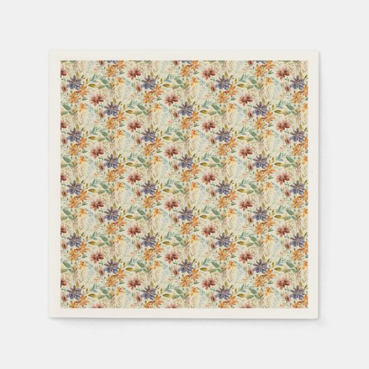 Serviette En Papier Motif fleur sauvage d'automne (Devant)
