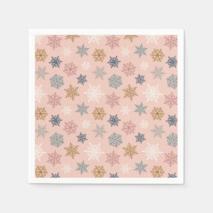 Serviette En Papier Motif flocon de neige multicolore – Noël d'hiver