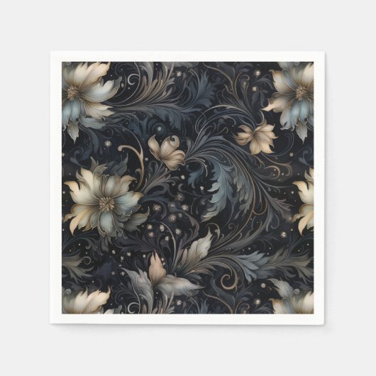 Serviette En Papier Motif floral abstrait gothique (Devant)