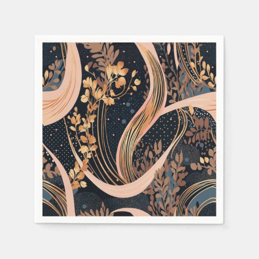 Serviette En Papier motif floral Abstrait, pois, vignes (Devant)