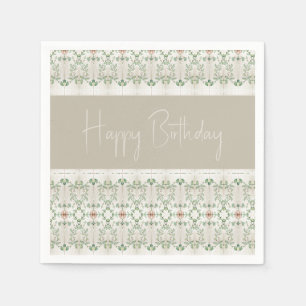 Serviette En Papier Motif Floral Accentué