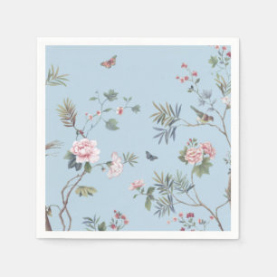 Serviette En Papier Motif floral antique bleu